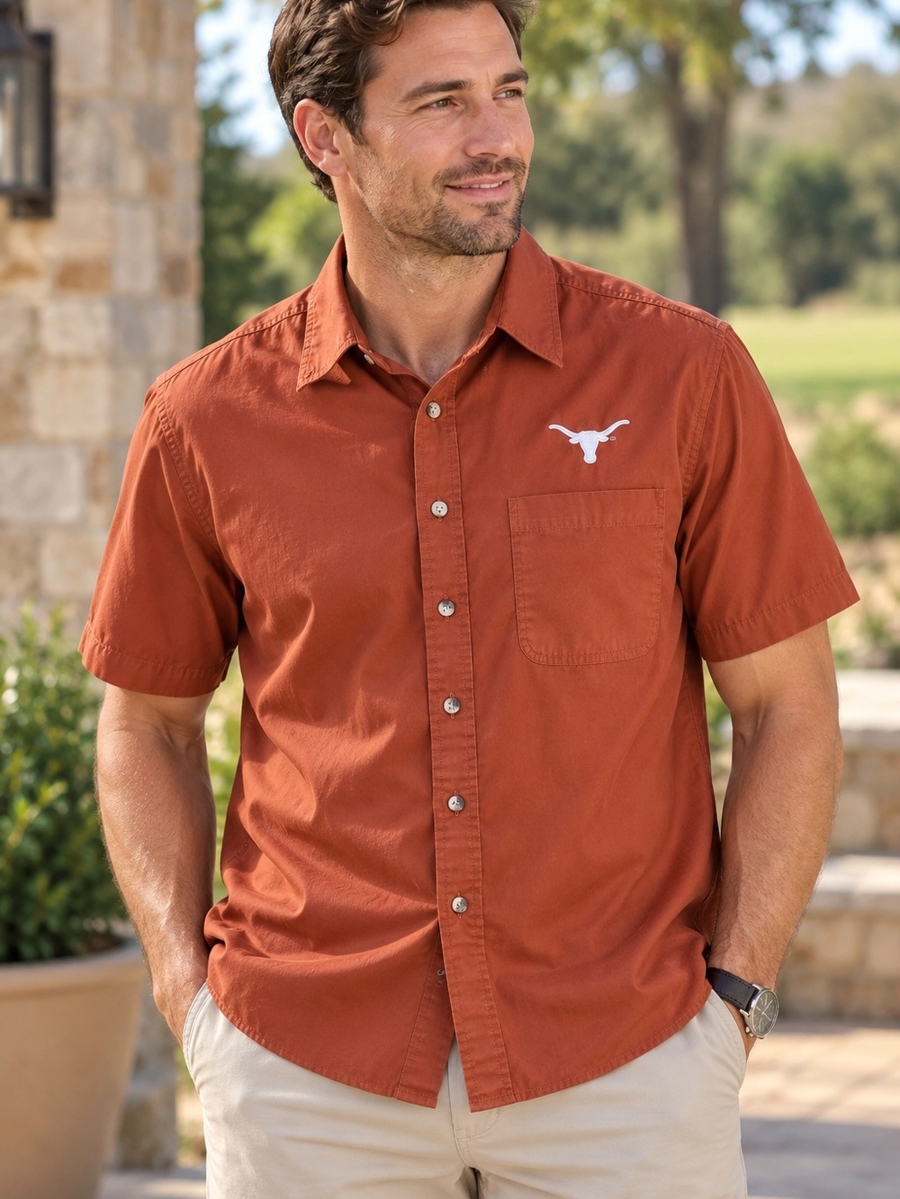 Texas Longhorns Burnt Orange Button Down By University Co-op Shirt M